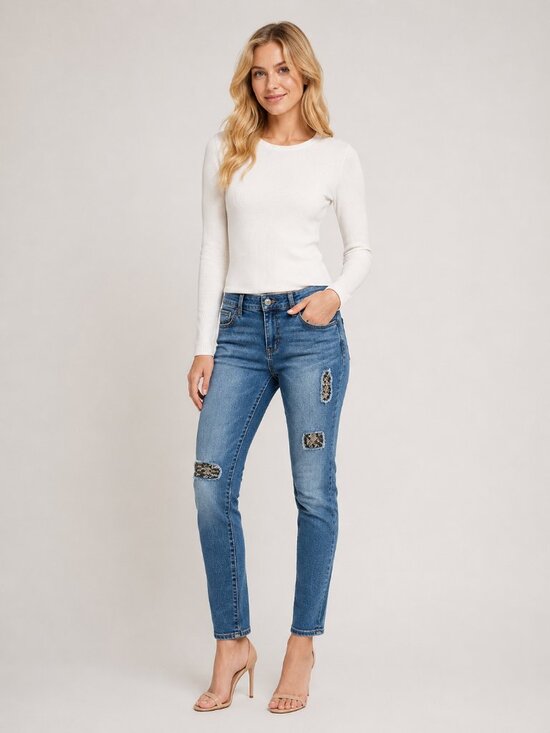 White House Black Market Denim - 2/$30 White House Black Market Classic Mid-rise Slim Patched Jeans 0 #A0753